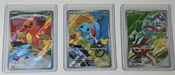Pokemon First Partner Illustration Collection Series 1 Kanto Gen 1 Starters Set - Image 1