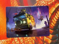 Magic The Gathering TMNT Turtle Van Art Card Gold Signature - Image 1