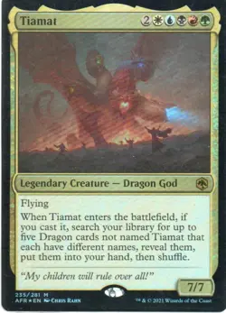 MTG: Adventures in the Forgotten Reams: Foil Tiamat: Lightly Played Condition - Image 1