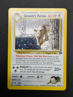 Giovanni's Persian 8/132 Gym Challenge Holo Pokemon Card WOTC 2000 - Excellent - Image 1