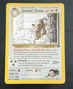 Pokemon TCG Unlimited Giovanni's Persian Gym Challange 8/132 Holo Rare LP-MP - Image 1