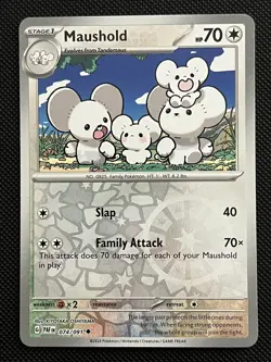 Pokemon Paldean Fates - Maushold - 074/091 - Reverse Holo - M/NM - Image 2