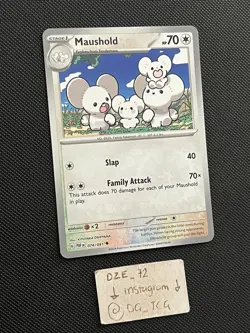 Pokemon Paldean Fates - Maushold - 074/091 - Reverse Holo - M/NM - Image 3
