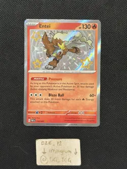 Pokemon Paldean Fates - Entei - 112/091 - Baby Shiny Holo - M/NM - Image 1
