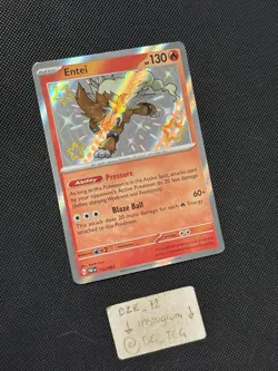 Pokemon Paldean Fates - Entei - 112/091 - Baby Shiny Holo - M/NM - Image 3