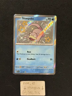 Pokemon Paldean Fates - Slowpoke - 116/091 - Baby Shiny Holo - M/NM - Image 1