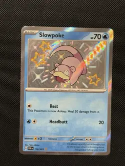 Pokemon Paldean Fates - Slowpoke - 116/091 - Baby Shiny Holo - M/NM - Image 2