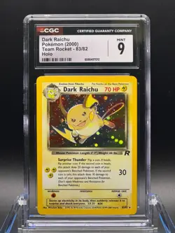 CGC 9 MINT ✨ - Dark Raichu 83/82 Team Rocket Holo - 2000 Pokemon - Image 1