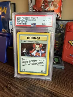 PSA 10 1st Edition Rocket's Sneak Attack 16/82 Team Rocket 2000 Holo Pokemon - Image 1