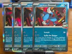 Pokemon TCG Destined Rivals Team Rocket's Sneasel Holo Rare 128/182 x4 Playset - Image 1