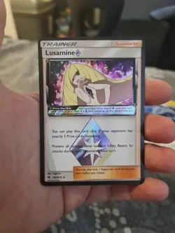 Pokemon TCG Lusamine [Prism Star] Lost Thunder 182/214 Holo Holo Rare LP - Image 1