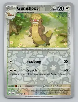 Reverse Holo Gumshoos 177/197 Uncommon Obsidian Flames Pokemon - Image 1