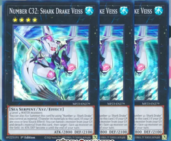 YUGIOH TCG 3x Number C32: Shark Drake Veiss MP23-EN279 x3 Super Rare - Image 1
