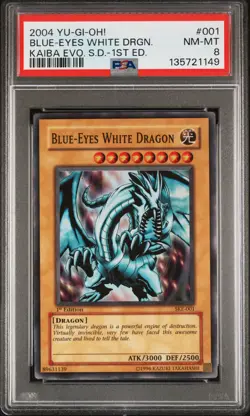 2004 YU-GI-OH! KAIBA EVOLUTION STARTER DECK 1ST ED BLUE-EYES WHITE DRAGON PSA 8 - Image 1
