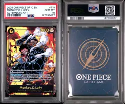 2025 One Piece Monkey D. Luffy OP10-118 Royal Blood Alternate Art Foil PSA 10 - Image 1