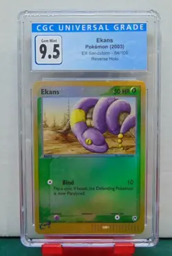 2003 Pokemon EX Sandstorm #64/100 Ekans Reverse Holo CGC Graded GEM MT 9.5 - Image 1