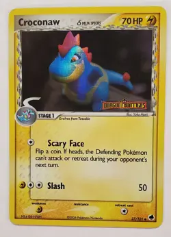 Croconaw 27/101 Reverse Holo Stamp Pokemon TCG Card EX Dragon Frontiers 2006 - Image 1