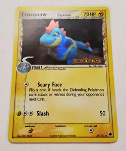 Croconaw 27/101 Reverse Holo Stamp Pokemon TCG Card EX Dragon Frontiers 2006 - Image 4