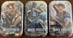 ONE PIECE Card Game : Full Set of THREE (3) “Mini Tins” Volume 2 - Free Shipping - Image 1