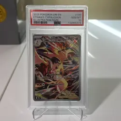 2025 POKEMON DRI EN-DESTINED RIVALS ILLUSTRATION RARE ETHAN'S TYPHLOSION PSA 10 - Image 1