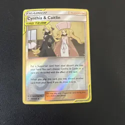 Cynthia & Caitlin 189/236 2019 S&M Cosmic Eclipse Pokemon Card Reverse Holo NM/M - Image 1