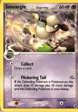 Smeargle (Delta Species) 39/101 Dragon Frontiers Pokemon Card TCG - Image 1