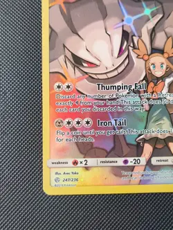 Pokemon TCG Steelix Cosmic Eclipse 247/236 Holo Secret Rare NM Condition - Image 5