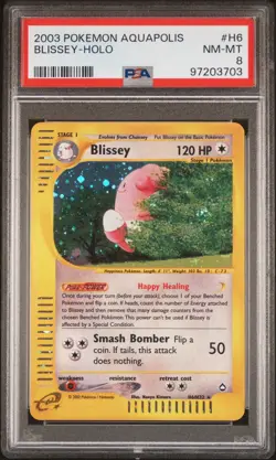2003 Pokemon Aquapolis Blissey Holo #H6 PSA 8 NM-MT - Image 1