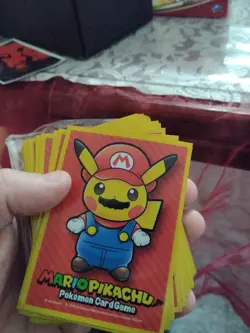 Mario Pikachu 64 Sleeves Japanese Pokemon Center Exclusive Open. - Image 1