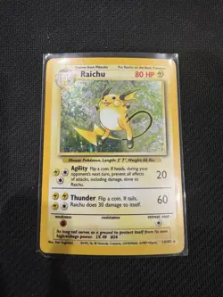 Pokemon TCG Raichu Base Set 14/102 Holo 1999-2000 Wizards Base Set Copyright... - Image 1