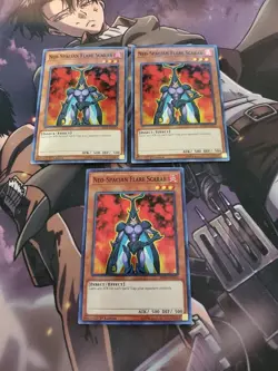 Yugioh - Neo-Spacian Flare Scarab SHVA-EN033 NM 1st ed Super Rare x3 - Image 1