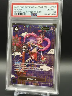 One Piece Perona Super Rare Foil Alternate Art OP06-093 Azure Sea's Seven PSA 10 - Image 1