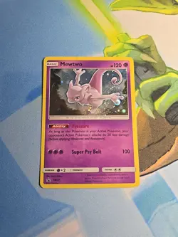 Pokemon TCG Mewtwo Holo Rare SM77 Black Star Promo Sun & Moon - Image 1