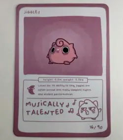 Jigglypuff (Jiggles) 16/90 - Pokedoodles Set 1 - Pokemon Card non-holo - Image 1