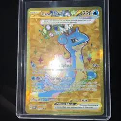 Pokemon TCG Lapras EX Gold BSP164 Terapagos UPC Promo Card Near Mint Condition - Image 1