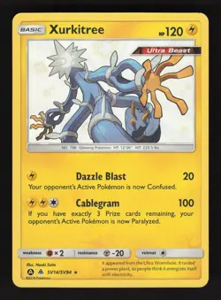Xurkitree SV14/SV94 Pokemon Hidden Fates Shiny Holo Card - Image 1