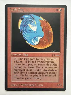 Rukh Egg (Dark) MP Arabian Nights MTG Magic the Gathering Vintage 1994 - Image 1
