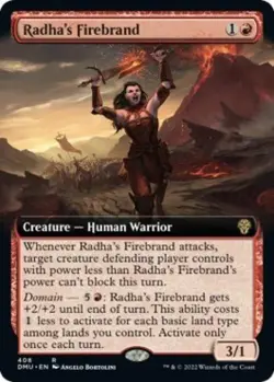 Radha's Firebrand (Extended Art) - Near Mint MTG Dominaria United - Image 1