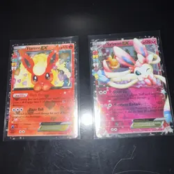Pokemon TCG Flareon RC6/RC32 Sylveon RC21/RC32 EX Holo Rare Generations 2 cards - Image 1