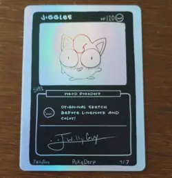 Jiggles (Jigglypuff) 4/7 1st Edition Pokederp Sketch Second Print Pokemon - Image 1