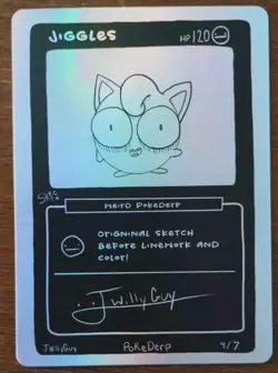 Jiggles (Jigglypuff) 4/7 1st Edition Pokederp Sketch Second Print Pokemon - Image 3