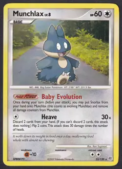 Pokemon Munchlax 33/130 Non-Holo Rare Diamond & Pearl - Image 1