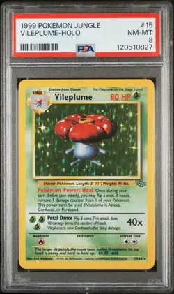 Vileplume - Holo - PSA 8 - Jungle - 1999 - #15/64 - Pokemon - Vintage - Image 1