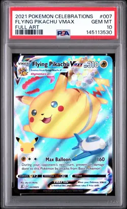 2021 POKEMON CELEBRATIONS #007 FULL ART/FLYING PIKACHU VMAX PSA 10 QTY - Image 1