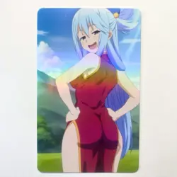 KonoSuba Aqua Sexy Doujin Waifu Girl Lewd Anime Art Goddess Card - Image 1