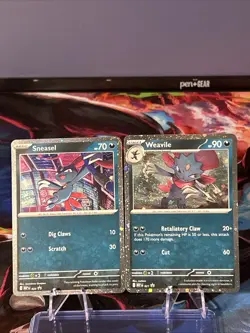 Sneasel & Weavile - Cosmos Holo Promo Pokemon Cards MEP 020 & 021 NM/M - Image 1