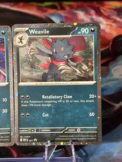 Sneasel & Weavile - Cosmos Holo Promo Pokemon Cards MEP 020 & 021 NM/M - Image 2