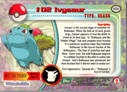 1999 Topps Pokemon TV Animation Series 1 - Ivysaur #02 Trading Card - Image 2