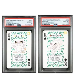 1996 POKEMON GREEN VERSION PLAYING CARDS #052 053 MEOWTH PERSIAN PSA 10 - Image 1