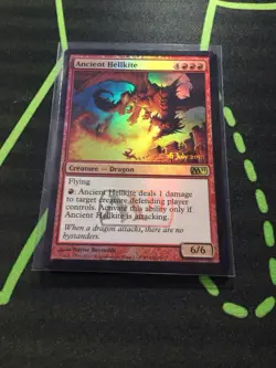 MTG Magic The Gathering Ancient Hellkite LP Foil LARP Rare Promo Red Dragon - Image 1